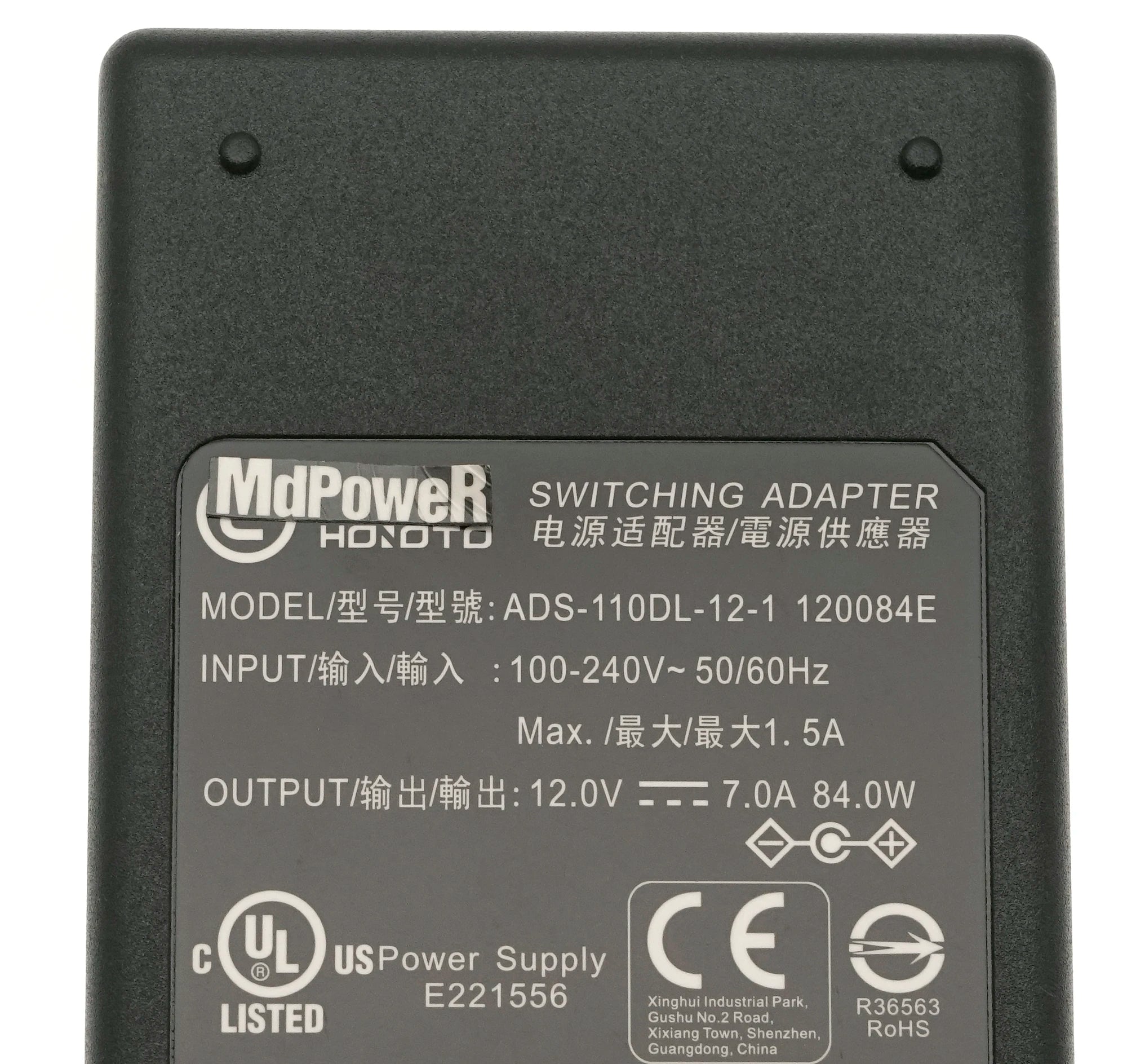 Genuine HONOTO Switching Adapter AC Charger ADS-110DL-12-1 120084E 12V 7A 84W  5.5x2.5mm For LaCie Power Supply Original