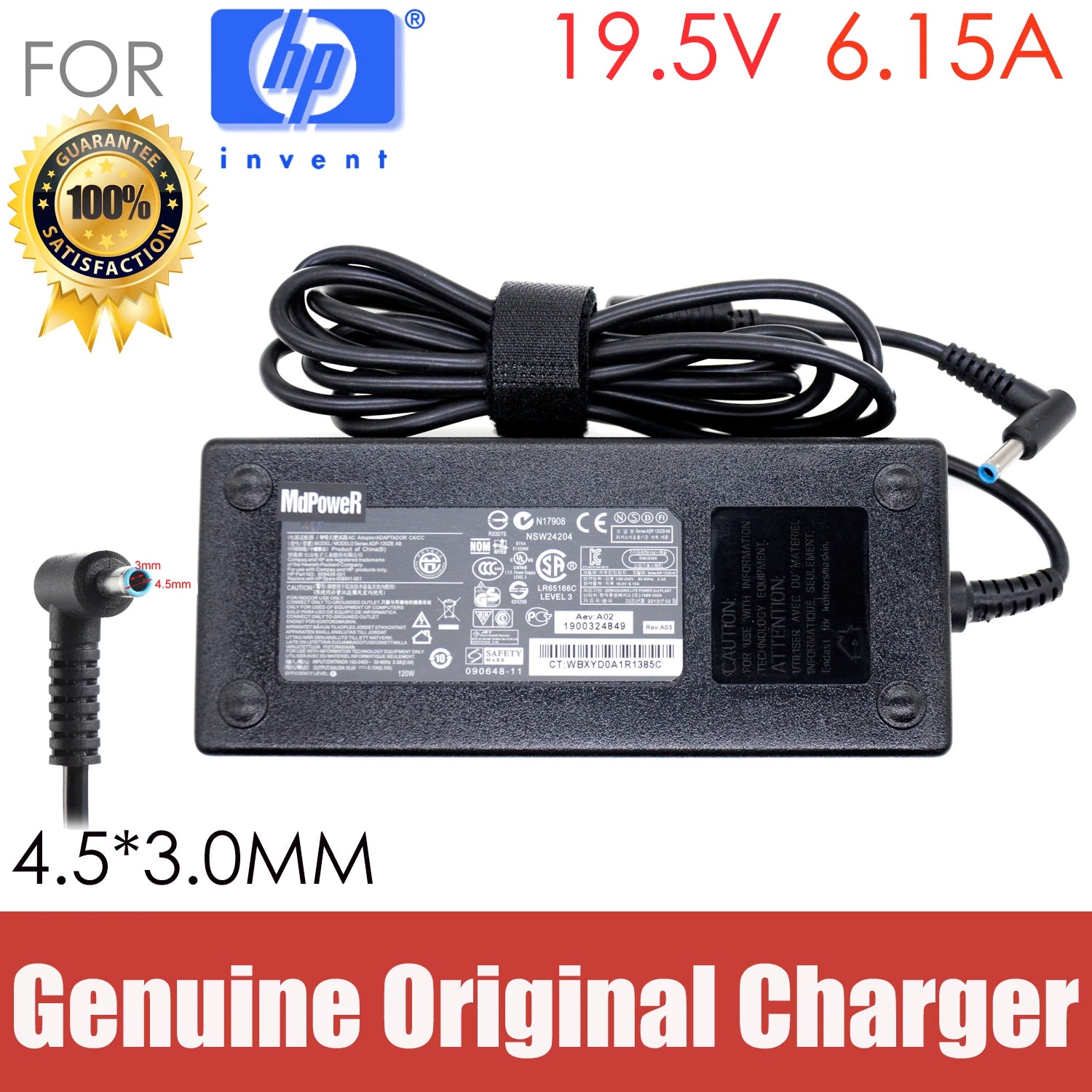 Original 19.5V 6.15A 120W FOR HP Pavilion15-BC012TX BC013TX BC014TX 15-BC015TX ENVY 15-q001TX  laptop power AC adapter charger