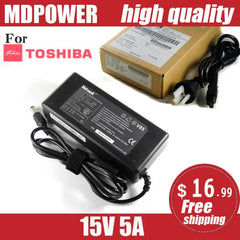 15V 5A 75W For Toshiba 6.3*3.0mm Satellite A10 M10 A2 A9 M2 M5 M9 A600 M500 R500 M400 J4 Laptop Power supply ac adapter Charger