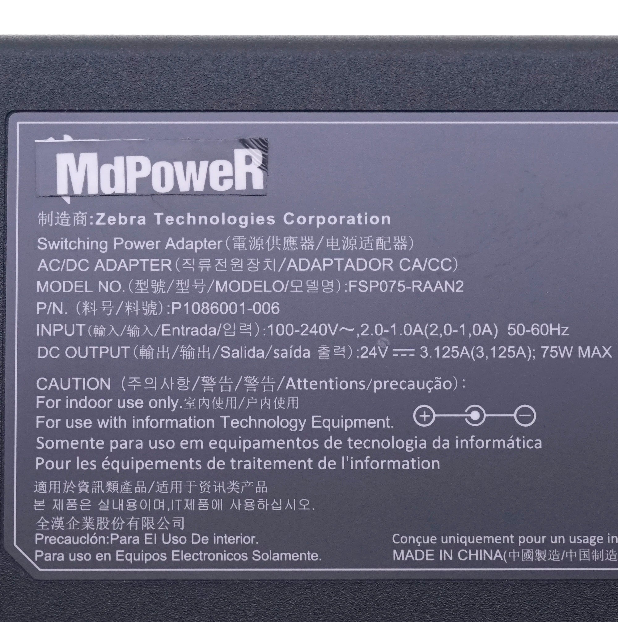 Orginal FSP075-RAAN2 24V 3.125A 75W P1086001-006 Switching Power Adapter Charger For Zebra GK888E GK420E ZD410D ZD420C Printer