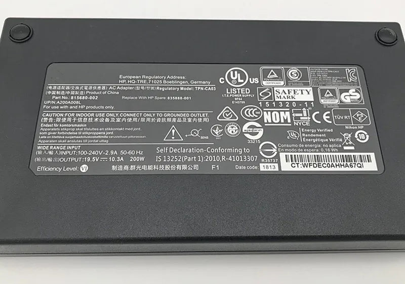 Original 19.5V 10.3A 200W Laptop AC Adapter Charger For HP EliteBook 8740w 8760w M6400 8770w ZBook 15 17 15G2 17G2 TPN-CA03