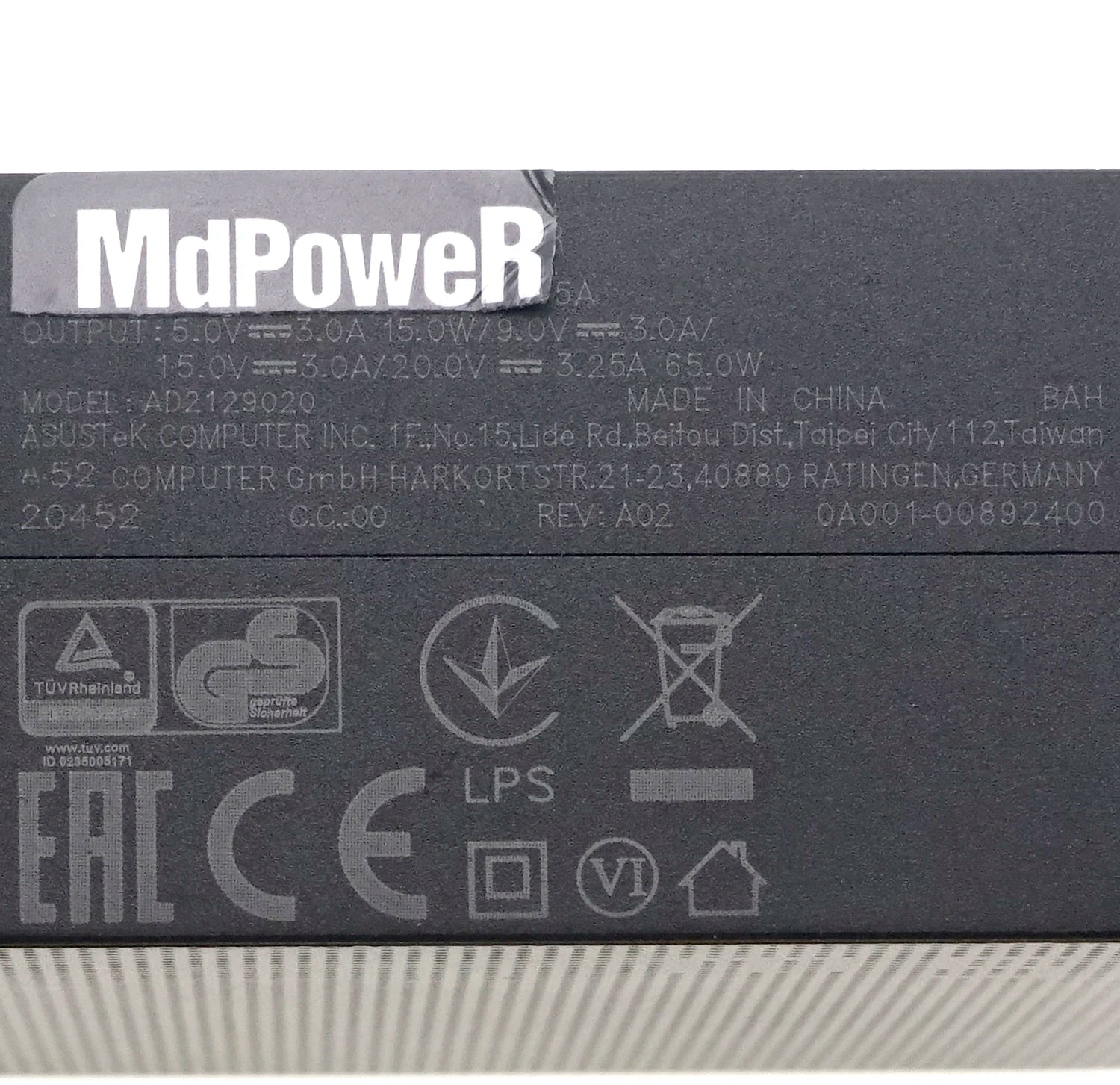 Orginal AD2129020 For Asus 20V 3.25A 65W USB-C 5V 3A 9V 3A 15V 3A  type C Laptop AC Adapter Charger zenbook3 B9440U W19-065N2B