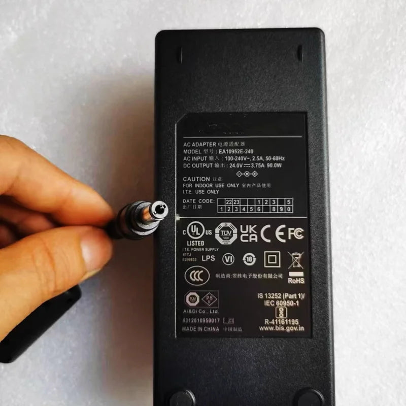 New Genuine EA10953 EA10952E-240 Switching Power Supply AC Adapter For Sunpower ENERTRONIX Charger 24V 3.75A 90W 5.5*2.1mm