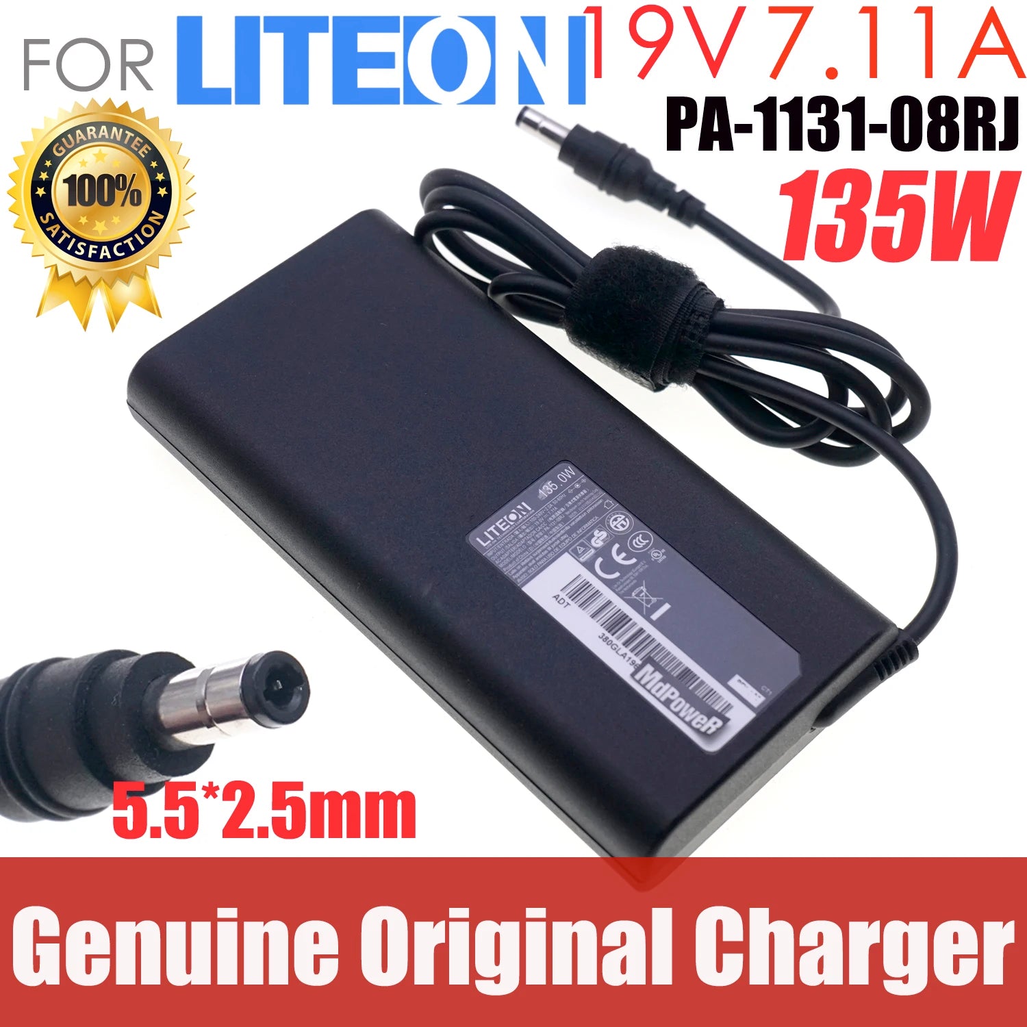 Original LITEON PA-1131-08RJ 19V 7.11A 135W AC Adapter Laptop Power Supply Charger 5.5*2.5mm Genuine
