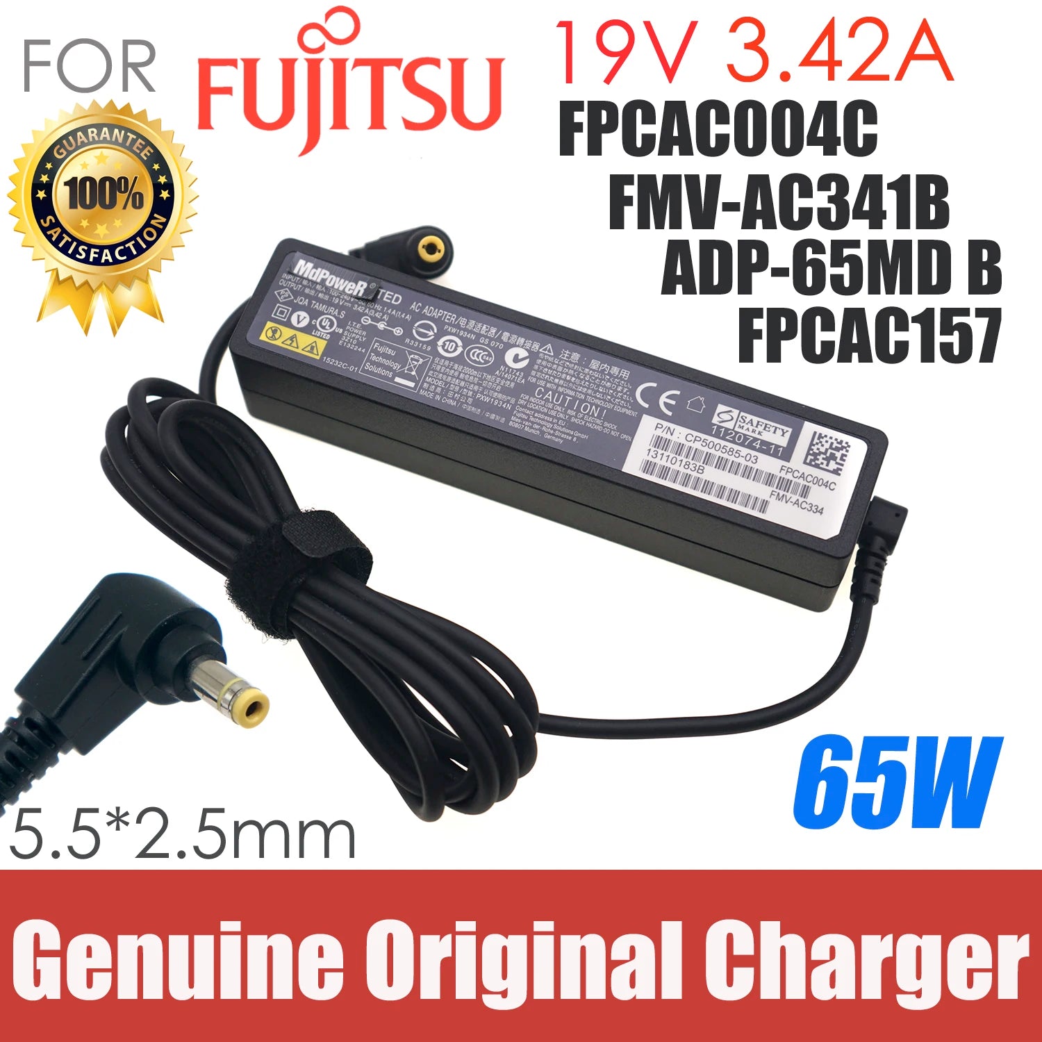 Genuine 19V 3.42A 65W ADP-65MD B A13-065N3A Laptop AC Adapter Charger For Fujitsu Lifebook U554 E743 SH771 P702 P70 PXW1934N
