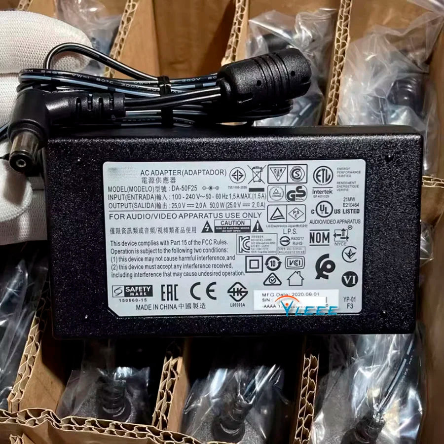 25V 2A 50.0W Original AC Adapter Charger For LG DA-50F25 LAS750M LAS855M NB4530A NB5530 SJ8EAY 62909702 SOUND BAR Power Supply
