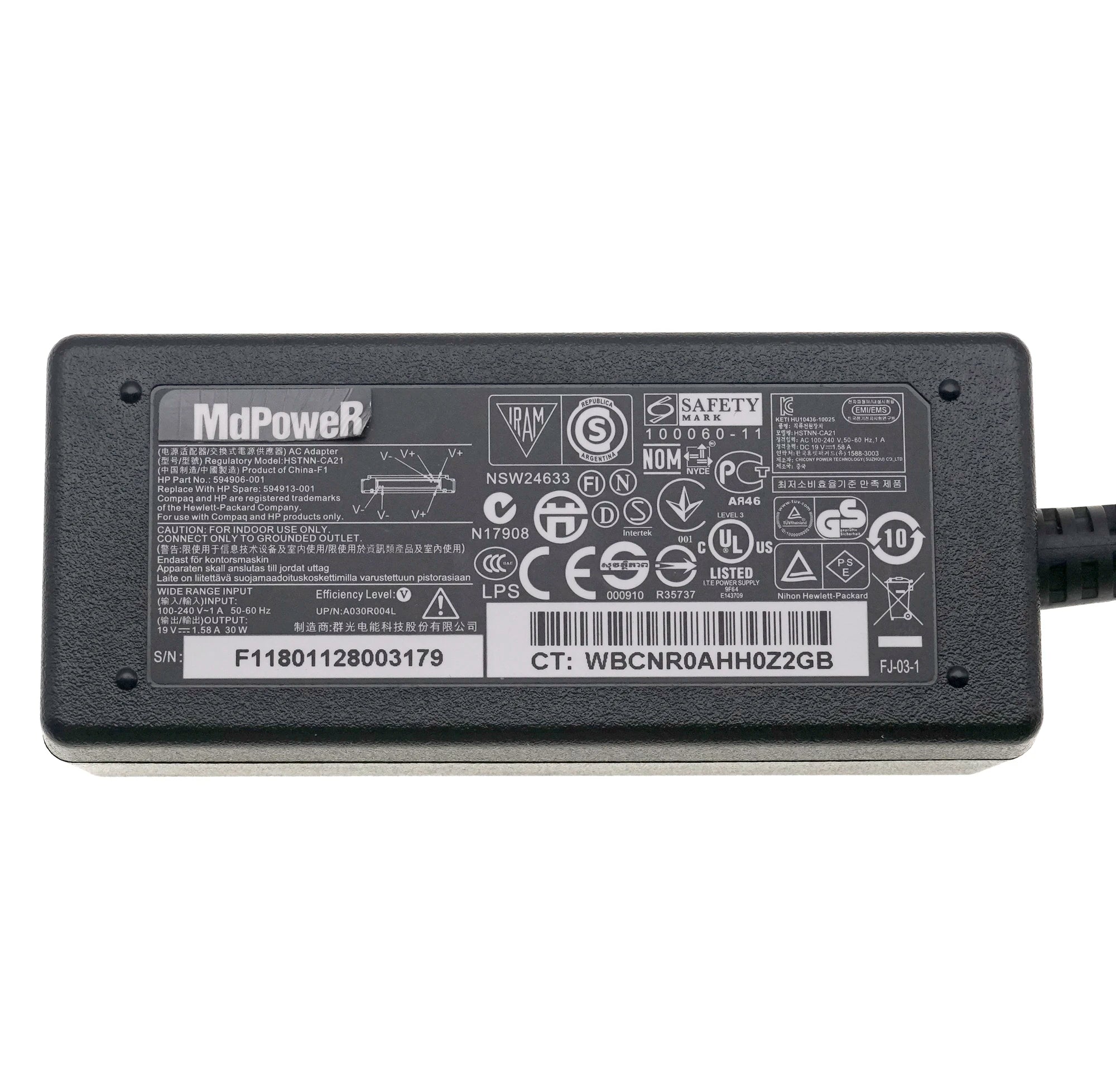 Genuine HSTNN-CA21 19V 1.58A 30W 594906-001 AC Adapter Charger For HP slate 500 QC252AA Table PC 594913-001
