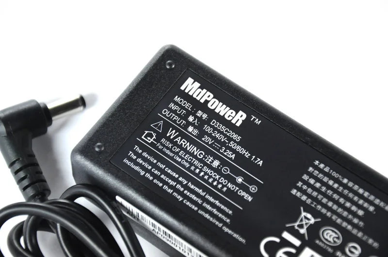MDPOWER For Lenovo IdeaPad G455 20V 3.25A laptop power AC adapter charger cord