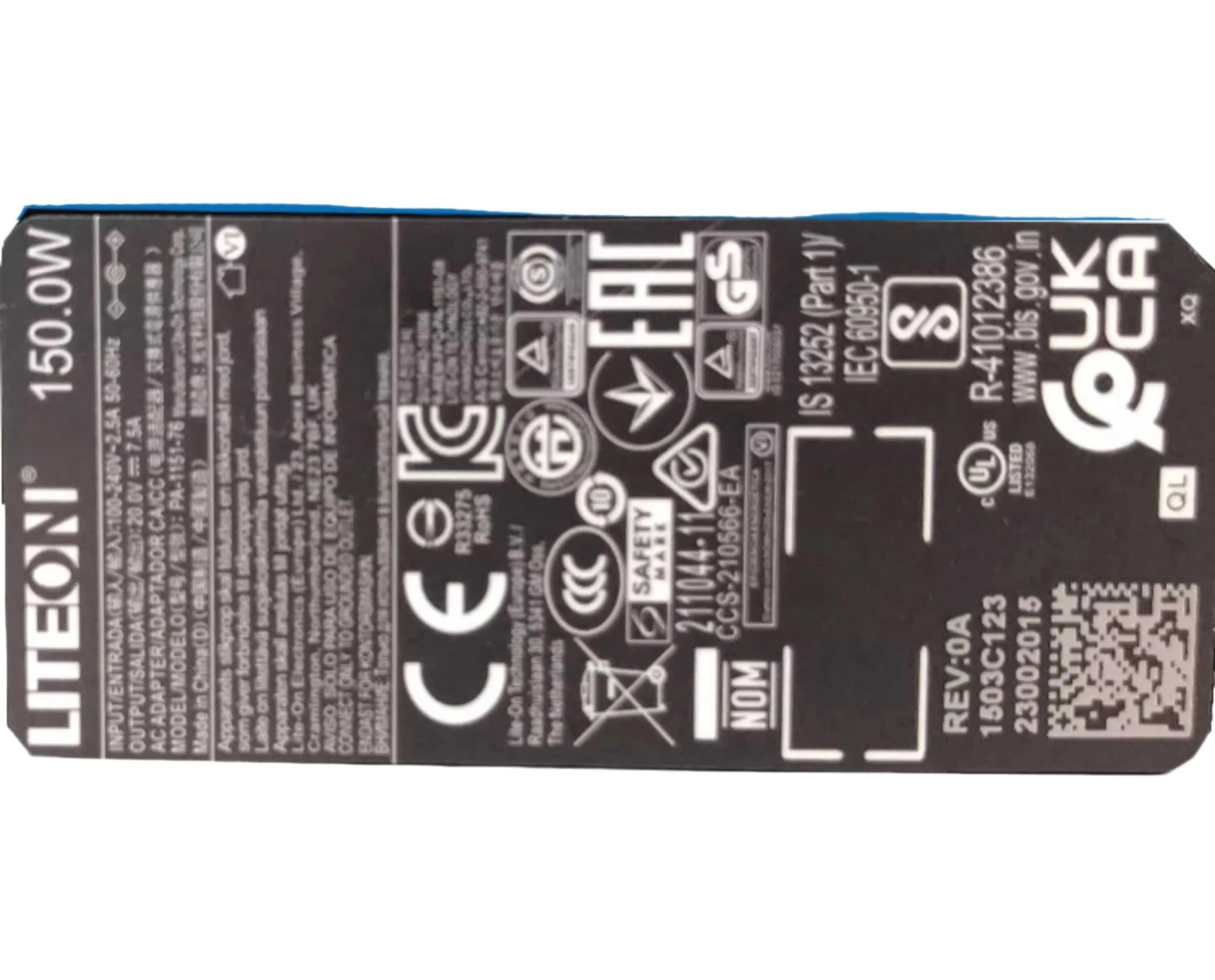 Genuine LITEON PA-1151-76 AC Adapter 20V 7.5A 150W 4.5x3.0mm Laptop Charger Original Power Supply
