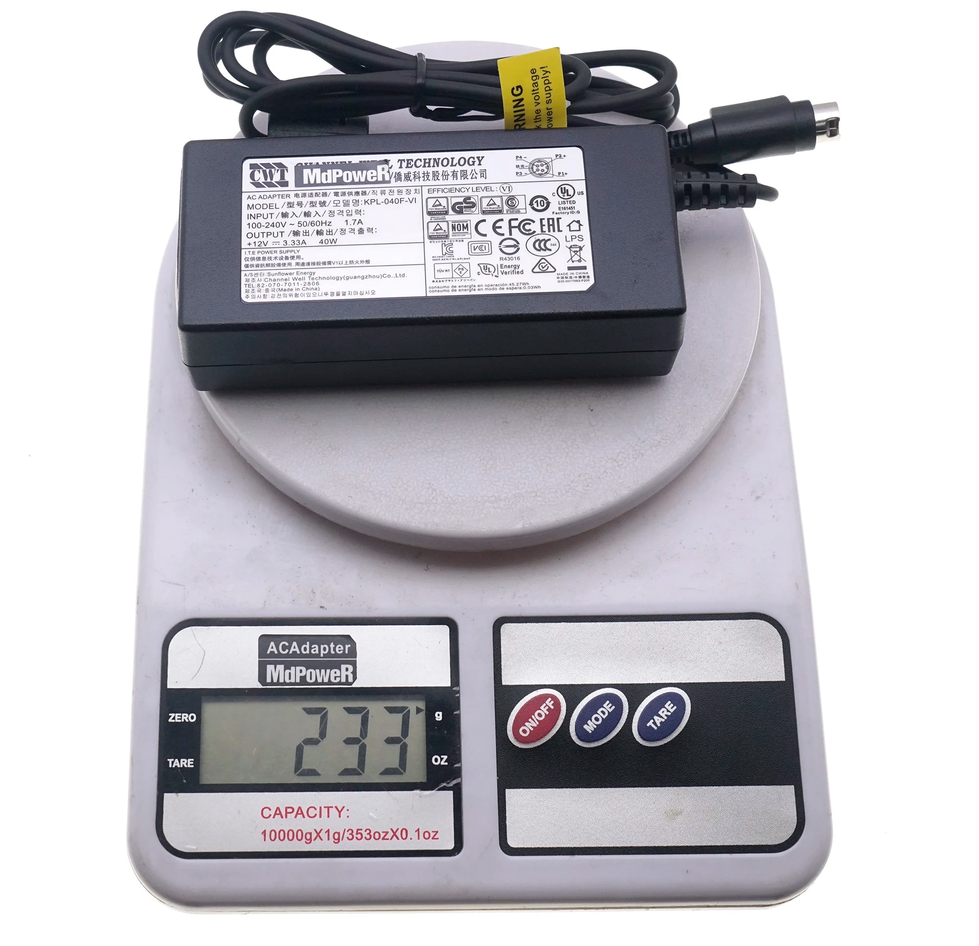 Genuine For HIKVISION Video Recorder Power Supply 12V 3.33A 40W 4PIN CWT AC Adapter Adaptor KPL-040F-VI KPL-040F Power Charger