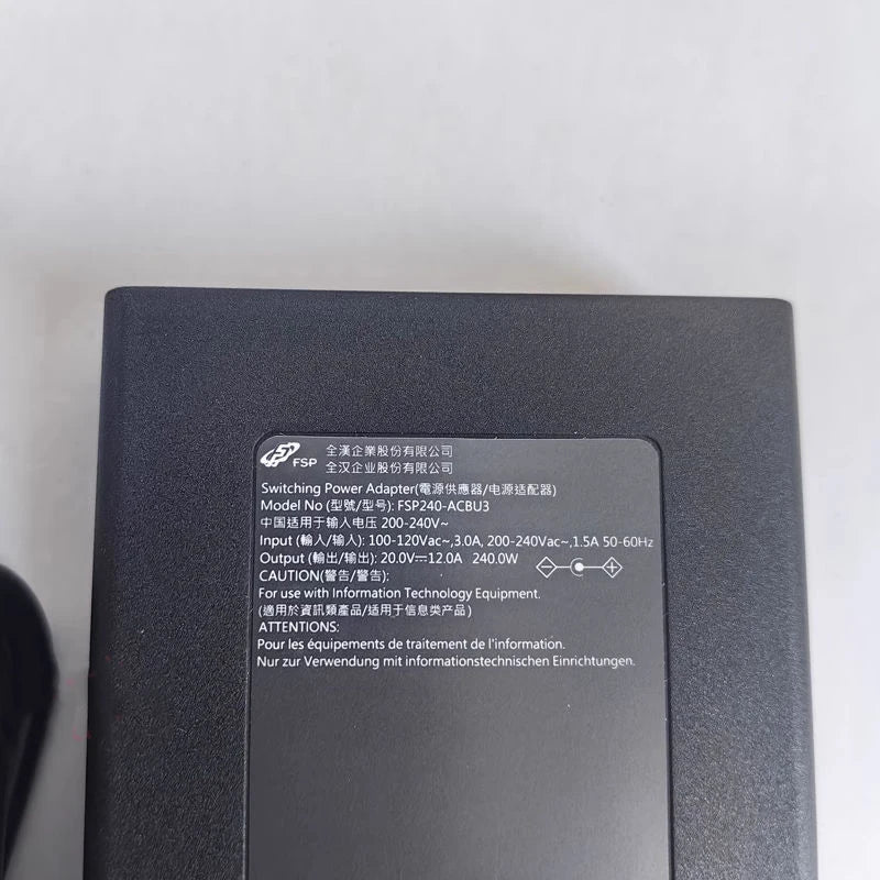 Genuine FSP FSP240-ACBU3 Switching Power Adapter 20V 12A 240W Laptop Charger for Mechrevo PTEROSAUR 15 16 PRO E16S 5.5x2.5mm
