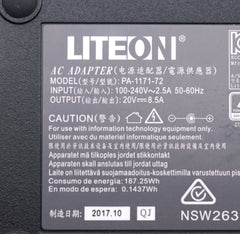 Original Liteon 20V 8.5A PA-1171-72 Adapter for Elgato USB-C Docking Station 20DAA9901 wPC 7.4x5.0mm Laptop Power Supply