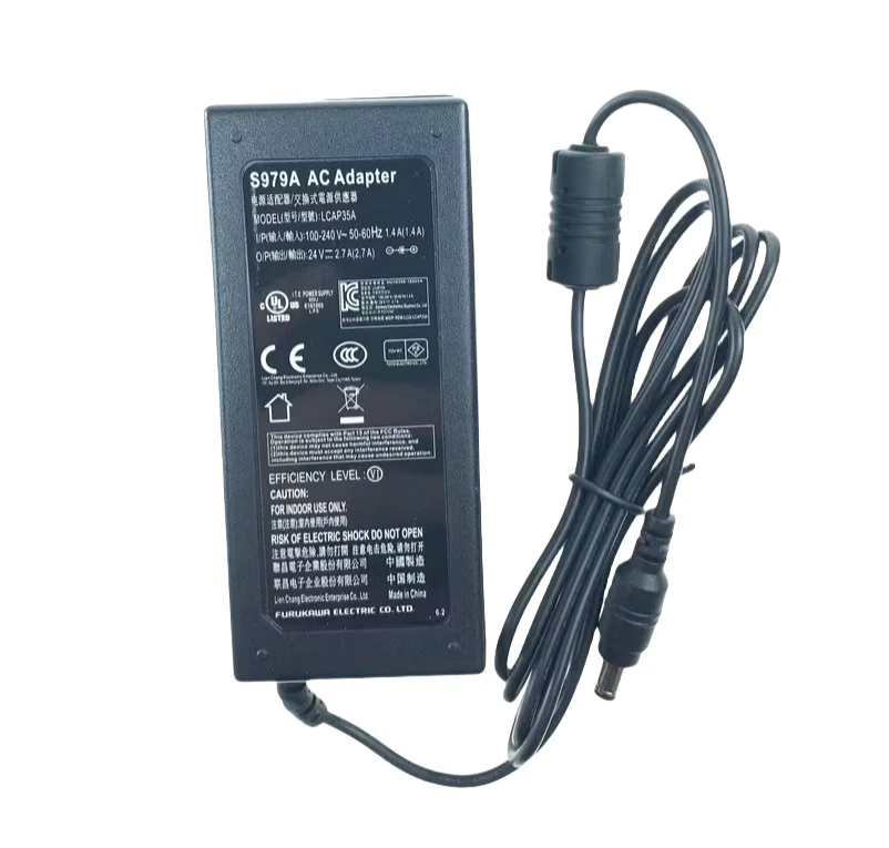 24V 2.7A 65W AC Adapter Charger for GVE  GC65-240270-D Water Filter Power Supply LCAP35A 5.5*2.5mm