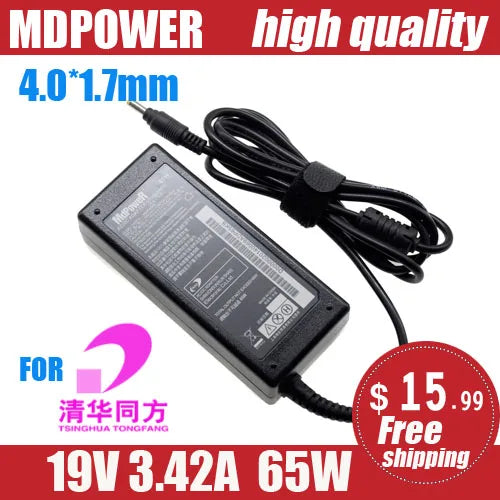 FOR TSINGHUA TONFANG 19V 3.42A 65W 4.0*1.7mm Laptop AC Adapter power Charger U49F S1A U49F5 U49F Haier X1 X1T 7G-U 1007U