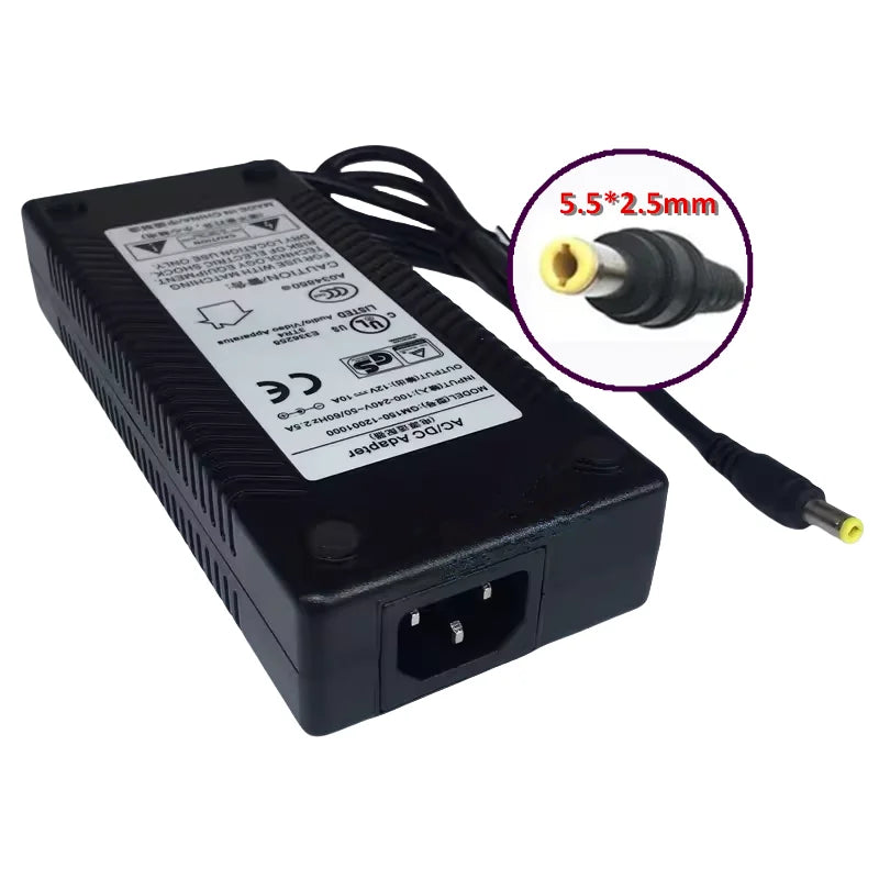 Original GM150-1201000 AC/DC Adapter GVE 12V 10A 120W Charger 5.5x2.5mm Power Supply Genuine