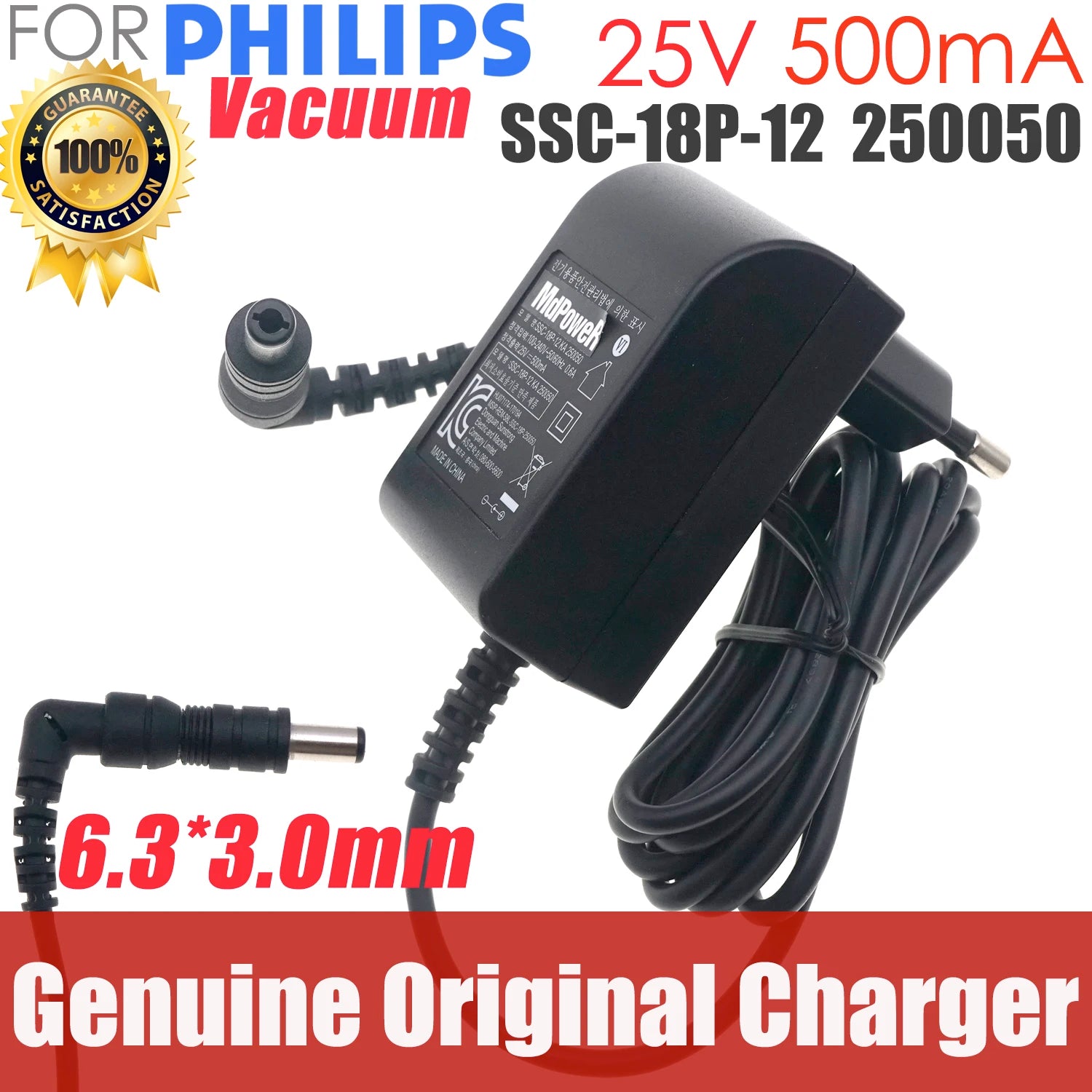 25V 0.5A SSC-18P-12 Genuine Switching Adapter Charger for Philips Vacuum Cleaner FC6168 FC6170 FC6169 FC6172 FC6405 Power Supply