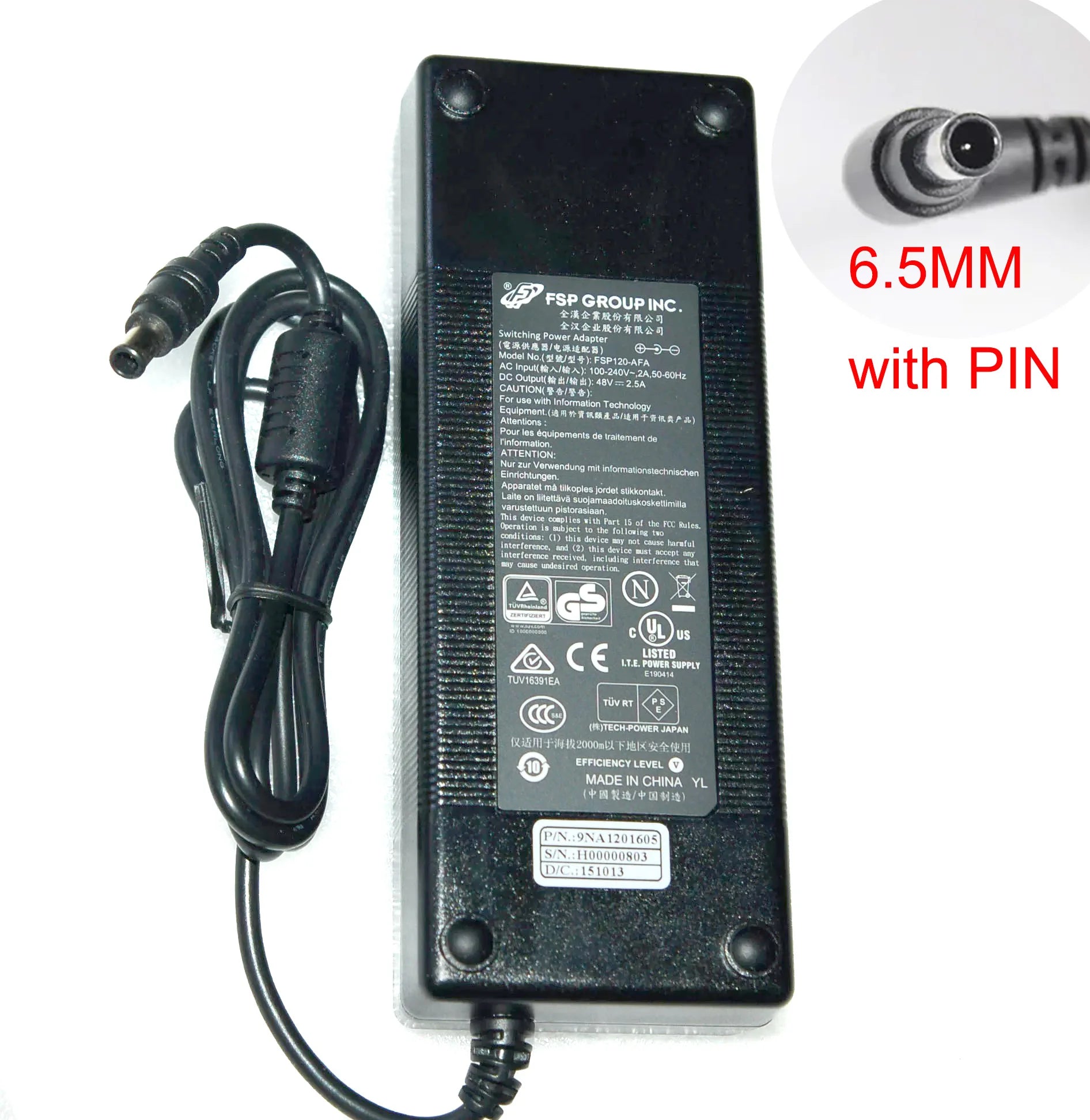 Genuine FSP120-AFA Power Supply AC Adapter Charger 120W 48V 2.5A  6.5*1.45mm