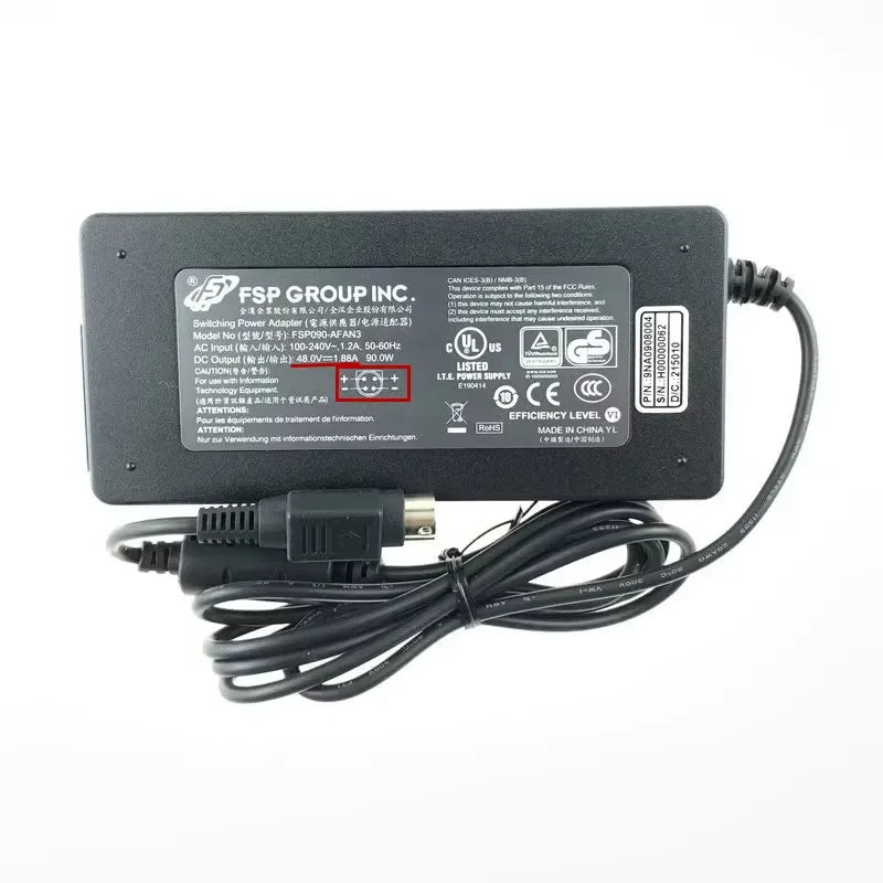Genuine FSP FSP090-AFAN3 48V 1.88A 90W Switching Power Adapter Charger 90W Laptop Power Supply 4-Pin (Din) Plug FSP090-AFAN2