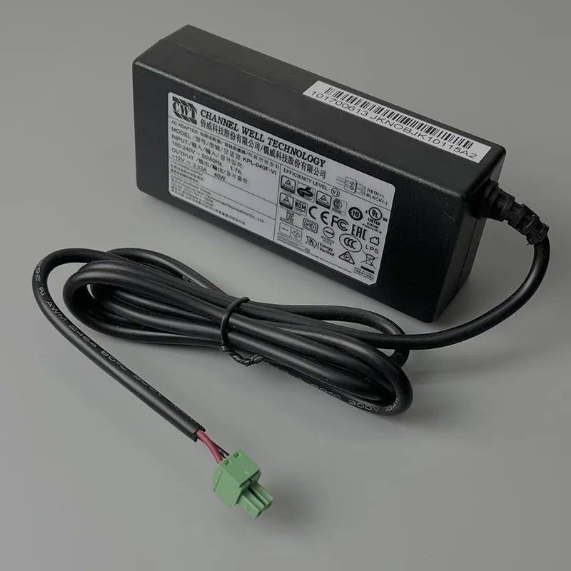 Genuine CWT KPL-040F-VI 12V 3.33A 40W 2 holes KPL-040F AC Adapter For LCD Display Hikvision Dahua Camera Power Supply Charger