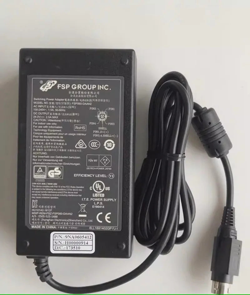 Genuine FSP FSP060-DAAN2 24V 2.5A 60W 4PIN Switching AC Power Adapter Laptop Charger For FSP060DAAN2 H00000901 HU10142-16137