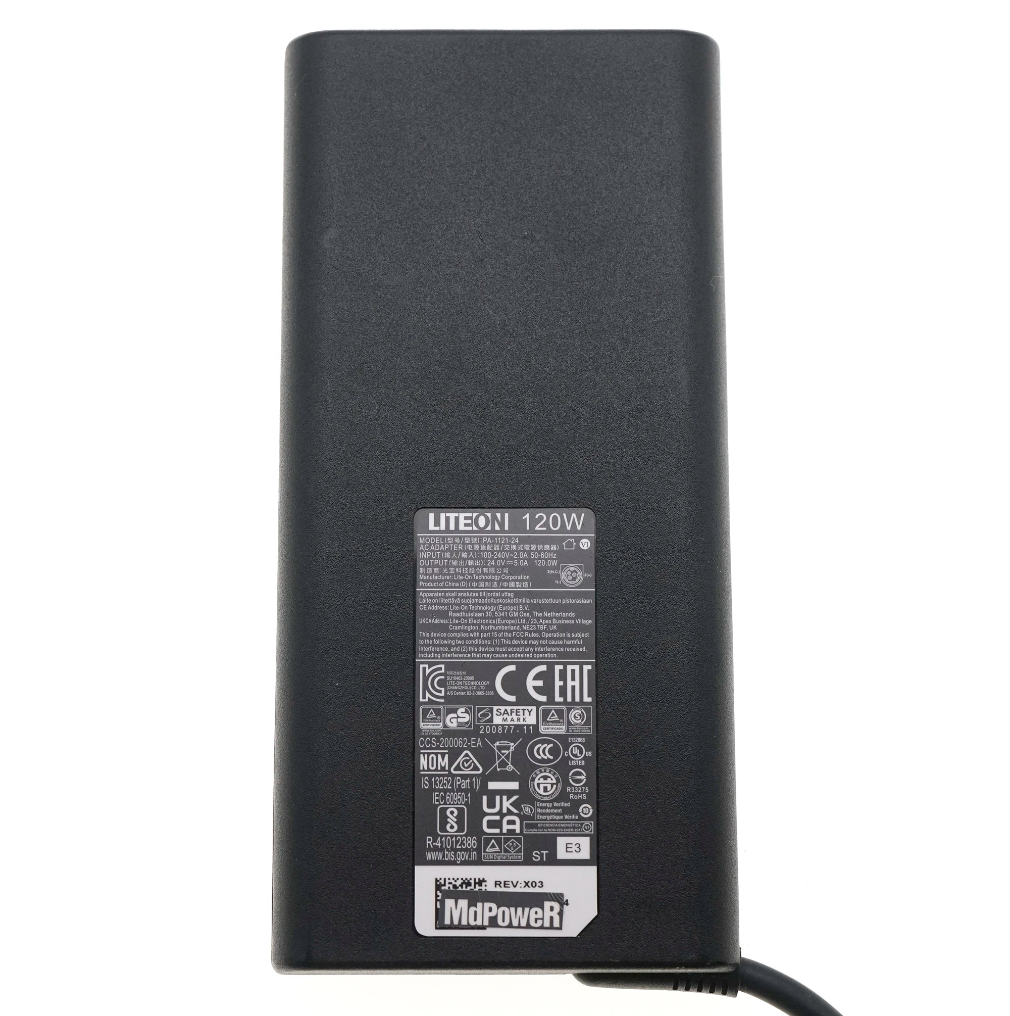 original LITEON PA-1121-24 24V 5A 120W AC Adapter Charger Power Supply 3 Pin ding plug