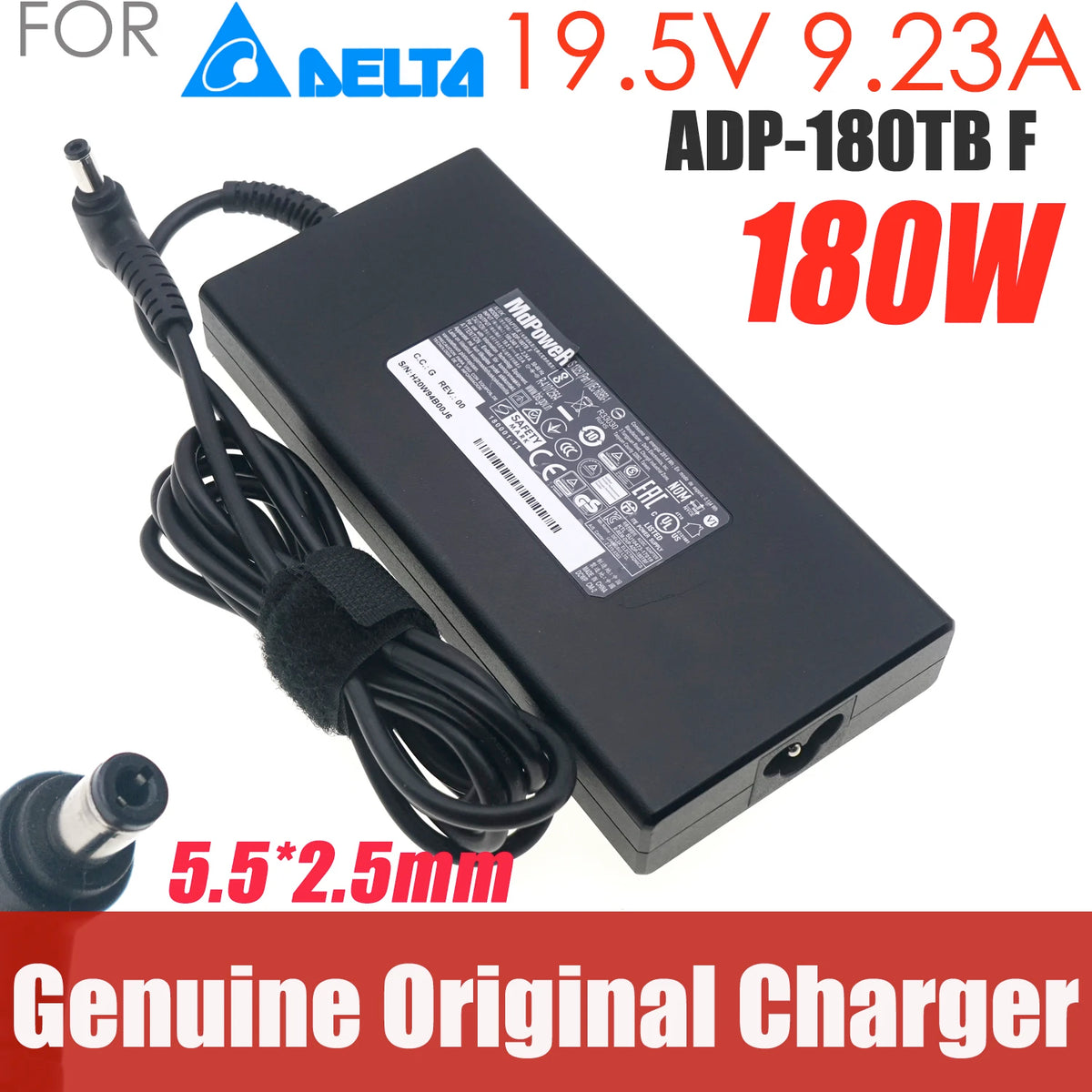 Genuine 19.5V 9.23A 180W ADP-180TB F Laptop Charger Power For Razer Blade Pro 2017 RZ09-0220 RZ09-02705 RZ09-0195 RC30-02700200