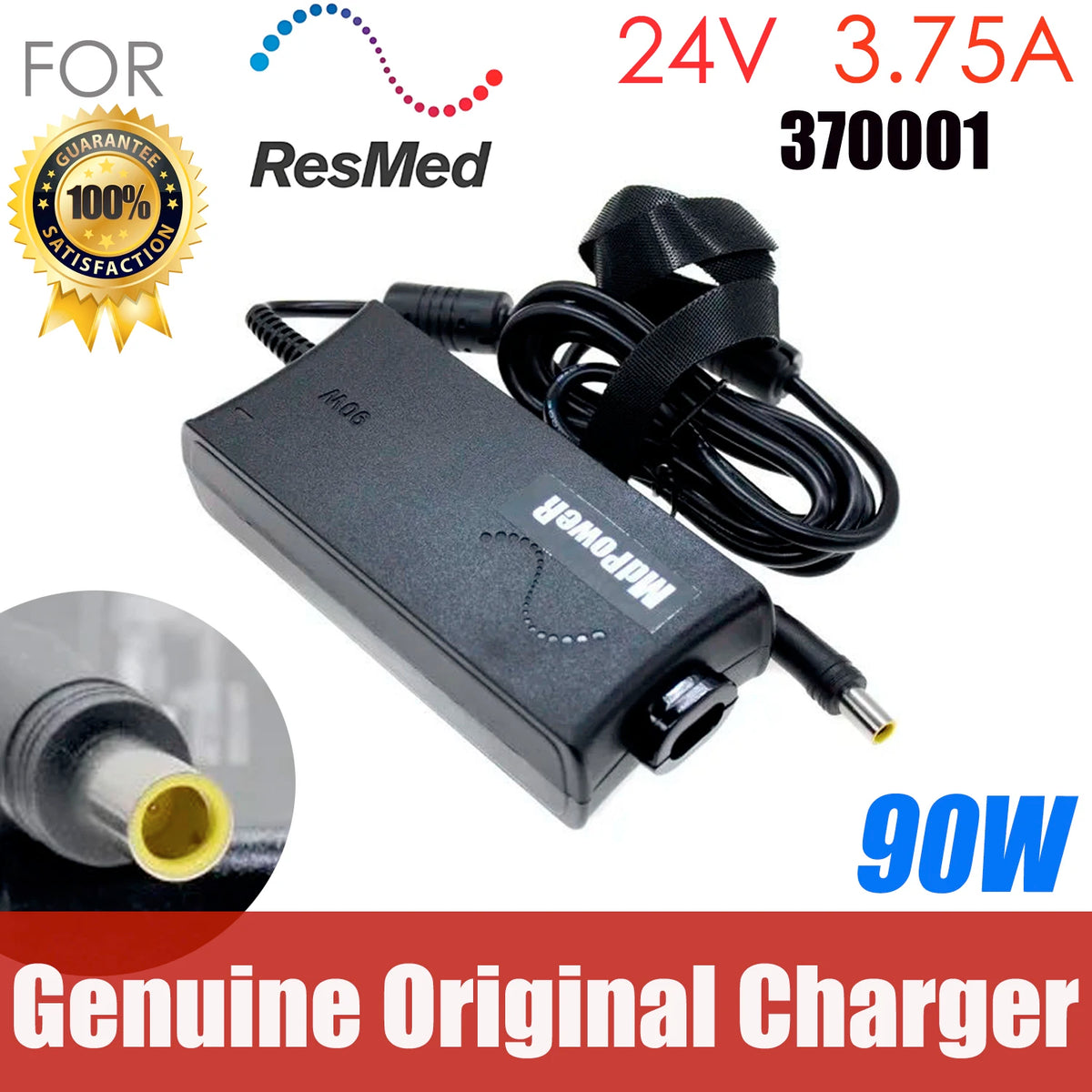 Genuine 90W AC Adapter for ResMed Air Sense/CURVE S10 370001 370002 37015  370028 DA90A24 R370-7232 Power Supply 24V 3.75A IP22