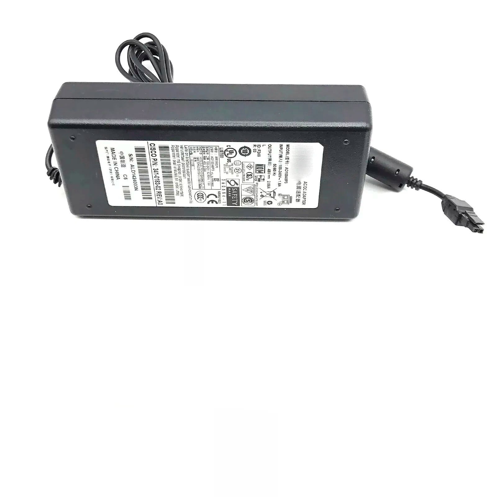 Used Genuine AD10048P3 48V 2.08A AC Adapter Charger For CISCO ASA5505 Wlc2106 Wlc2112 Firewall Power Supply 341-0183-PWR-5505