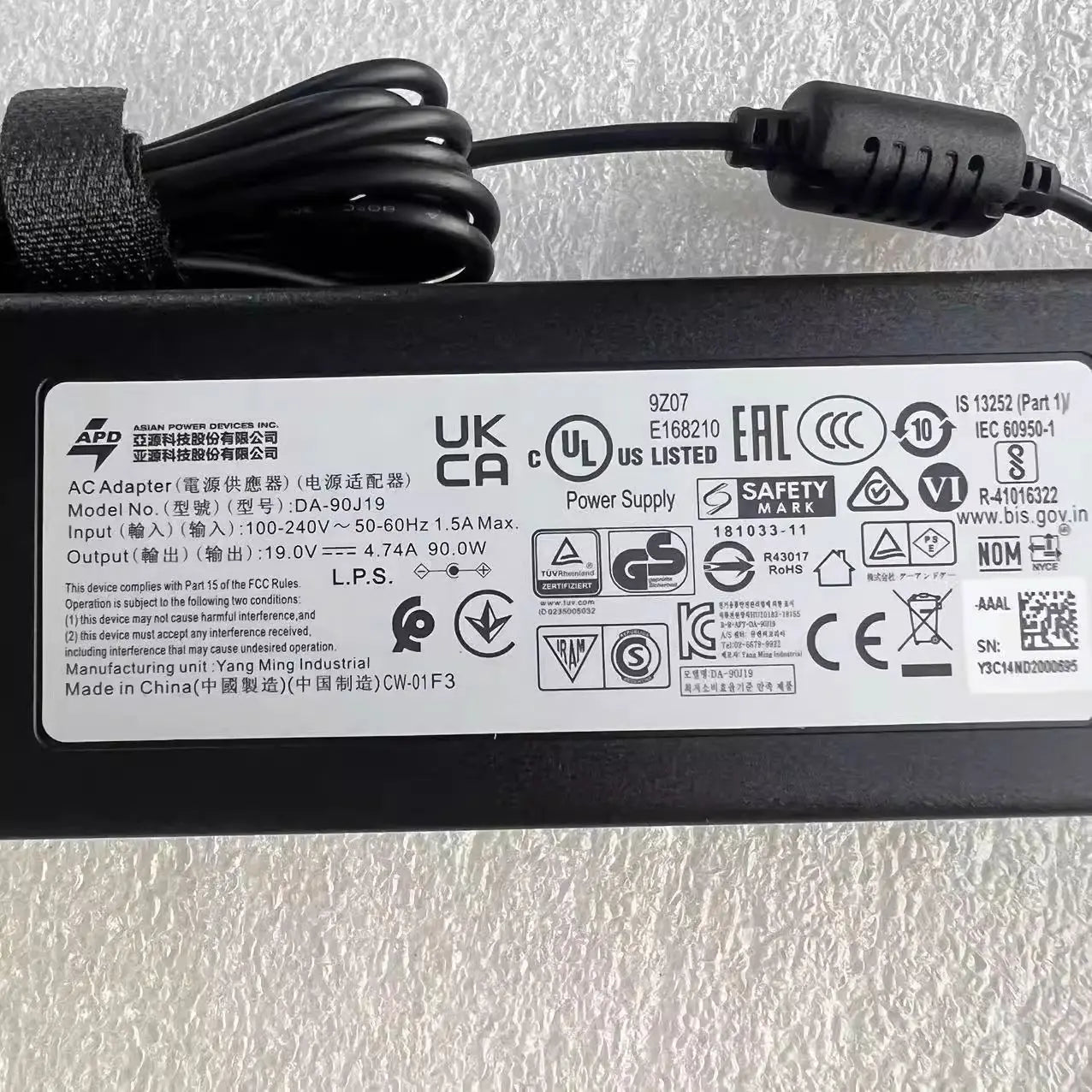 Original NB-90A19 DA-90J19 DA-90C19 19V 4.74A 90W APD AC Adapter for Western Digital WD PR4100 NAS PR-4100 NAS MY CLOUD EX4100