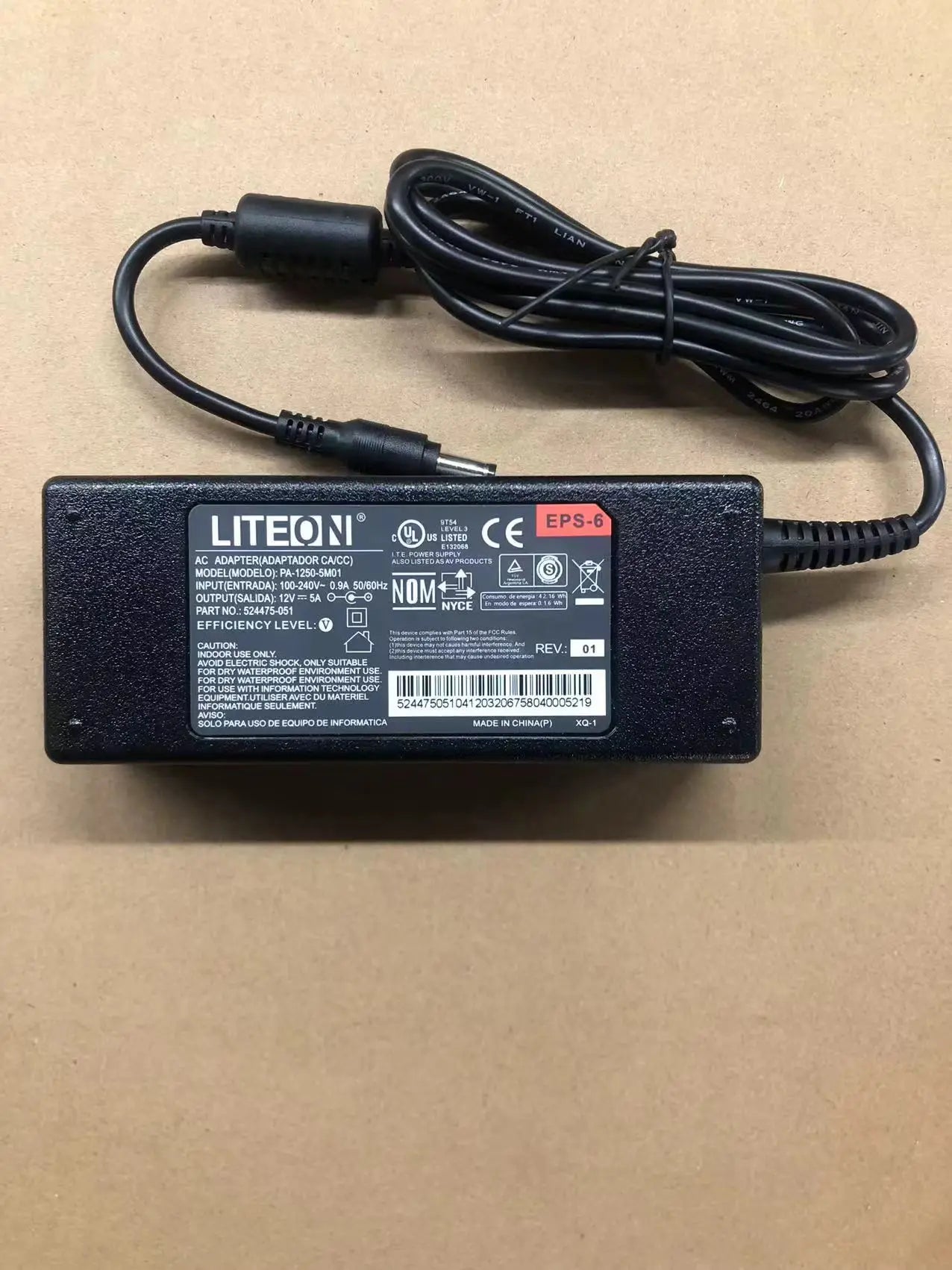 Liteon PA-1061-81 PA-1061-0 12V 5A 60W 5.5*2.5mm AC Adapter Charger Power Supply