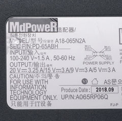 Genuine A18-065N2A 20V 3.25A A065RP06Q AC Adapter PD-65ABH Charger for Samsung NT950SBE NT930SBE NP930MBE NP930SBENP750QUB-K01US