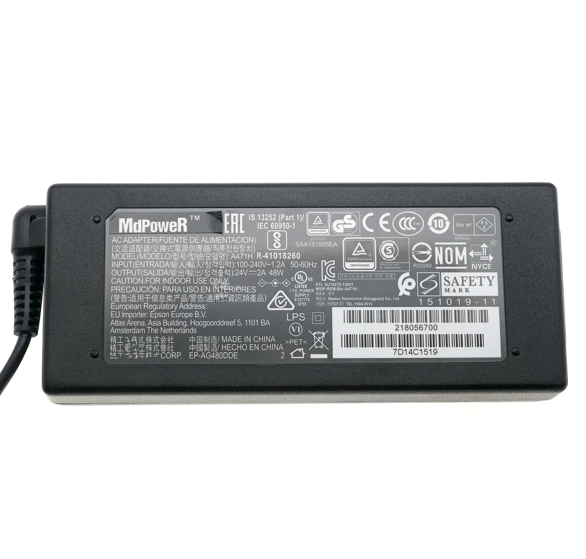 Original A471H 24V 2A 48W Scanner Printer Charger AC Adapter For Epson GT-2500 DS-520 530 570W DS-760 770 775 Power Supply