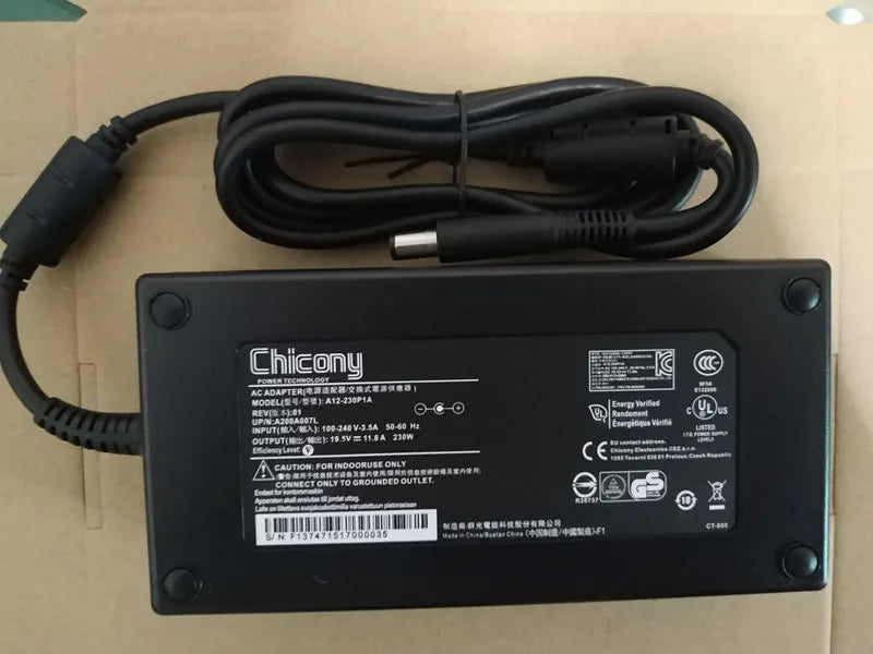 Genuine Chicony A12-230P1A 19.5V 11.8A A230A011L ac power supply Adapter for MSI GE73VR GT72S GE63VR GE75 GT72VR laptop adapter