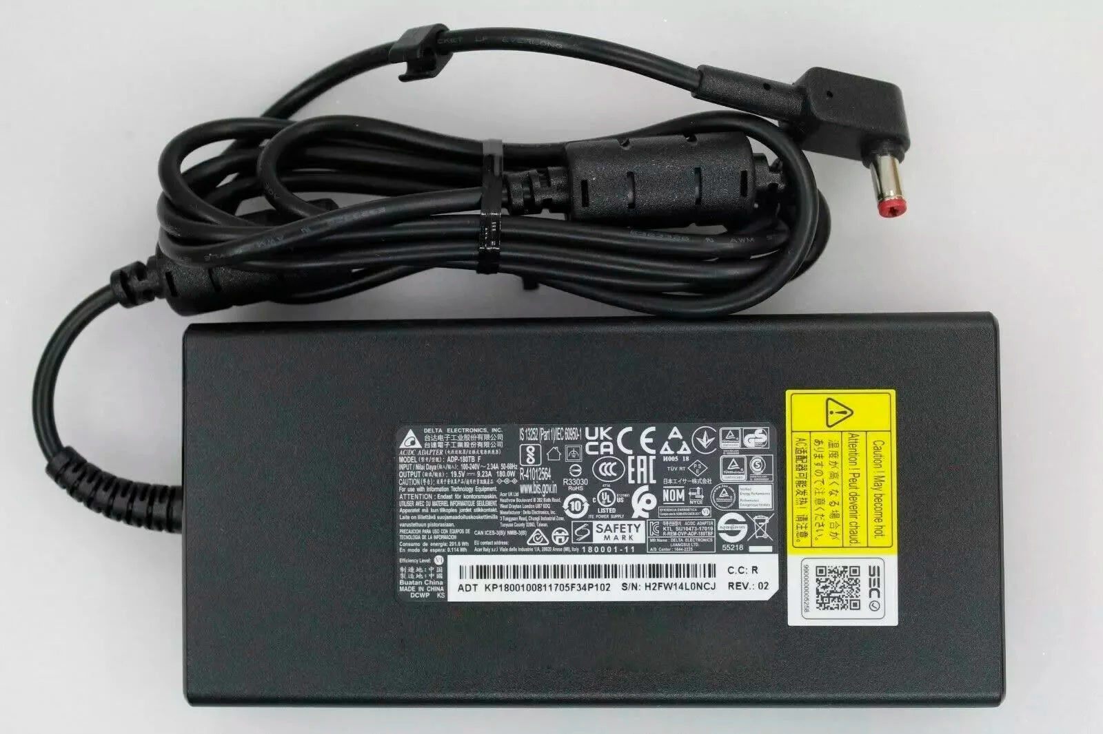 Original DELTA ADP-180TB F 19.5V 9.23A 180W 5.5x1.7mm Power Supply AC Adapter For ACER NITRO 5 AN517 H2FW071043K Laptop Charger