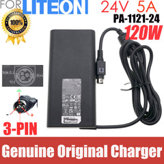 original LITEON PA-1121-24 24V 5A 120W AC Adapter Charger Power Supply 3 Pin ding plug