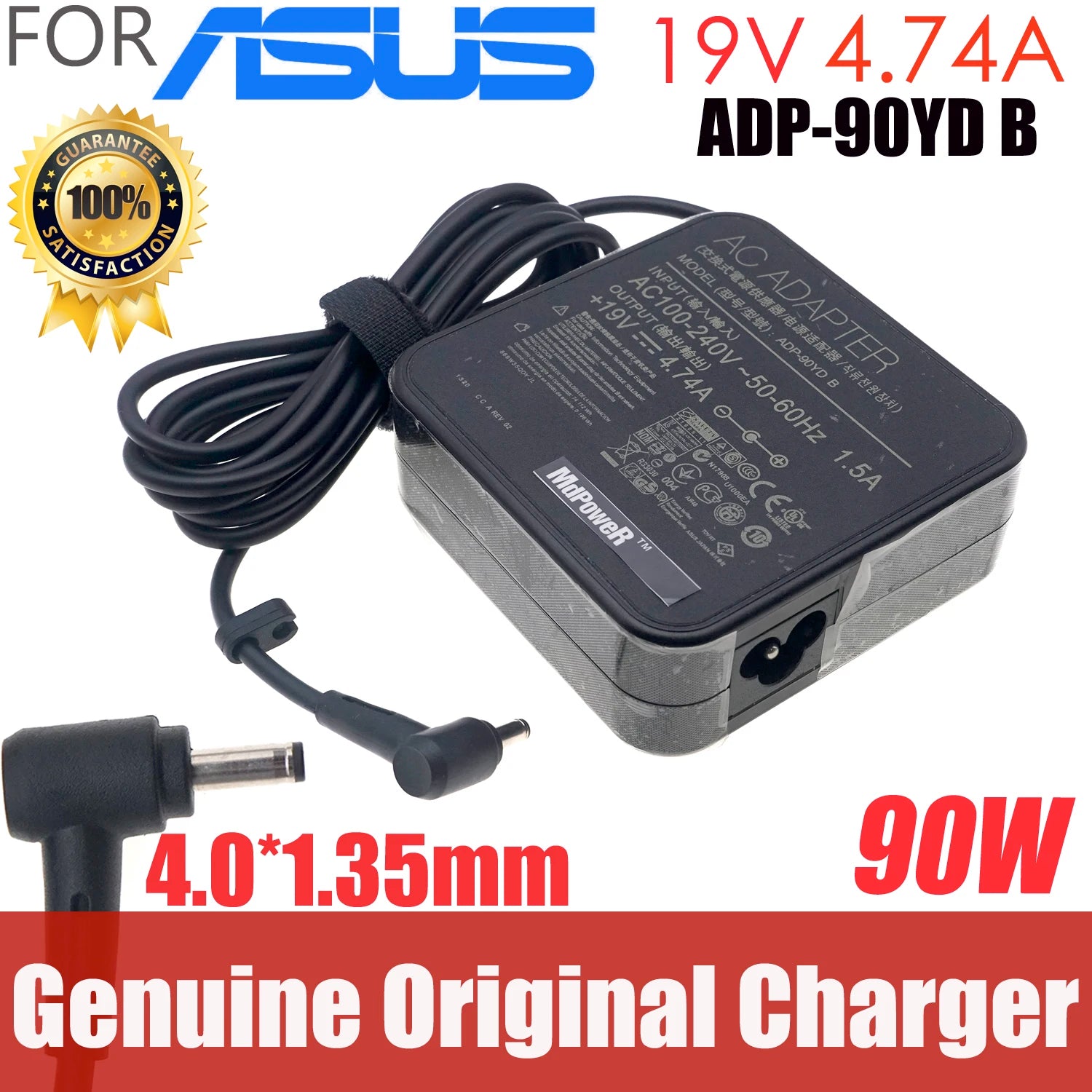 19V 4.74A 4.0*1.35mm FOR ASUS Laptop AC adapter S4100U S4000UA U303L FL5900 A456U UX32VD UX301 U303L FL5900 UX32V UX21A charger