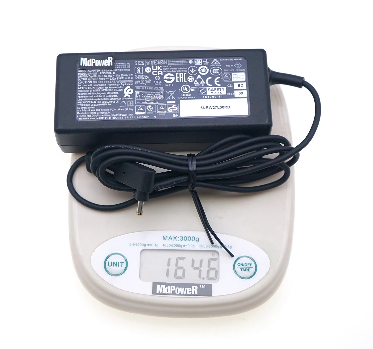 New Original Delta ADP-65DE B 65W 19V 3.42A 3.0*1.1mm AC Adapter for Acer TravelMate TMP215-51G TMP40-51 Laptop Power Supply
