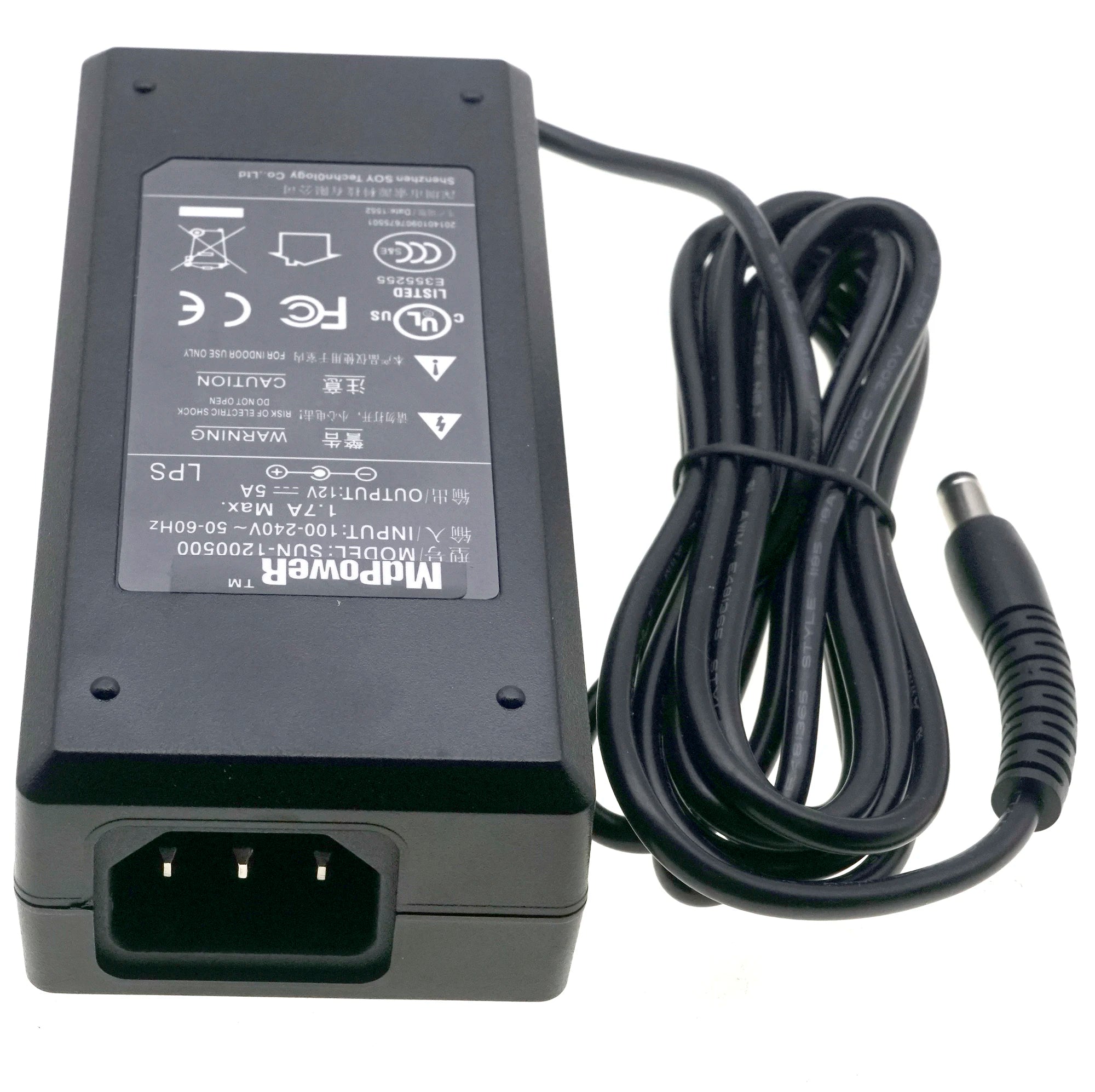 Genuine SOY AC Switching Adapter For Hikvision Dahua DVR AOC PHILIPS 326E7Q LCD Monitor Power Supply 12V 5A 4A 60W SUN-1200500