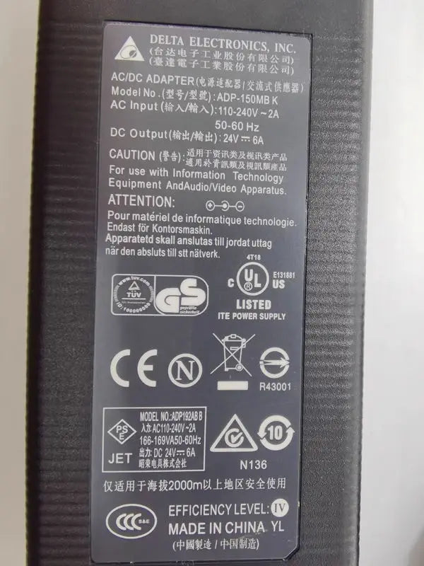 New Genuine Delta 24V 6A ADP-150MB K AC/DC Adapter Fits 24V 5A 4A 3A 2A 5.5x2.5mm Adaptor Charger Power Supply