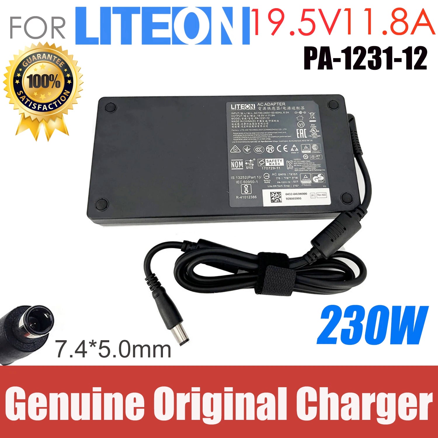 Liteon 230W 19.5V 11.8A PA-1231-12 AC Adapter Charger For Intel NUC 8 VR NUC8i7HVK NUC8i7HNK NUC8I7BEH Gaming Desktop Mini PC
