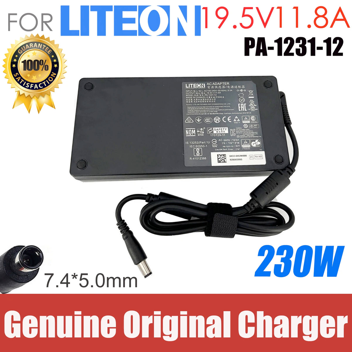 Liteon 230W 19.5V 11.8A PA-1231-12 AC Adapter Charger For Intel NUC 8 VR NUC8i7HVK NUC8i7HNK NUC8I7BEH Gaming Desktop Mini PC