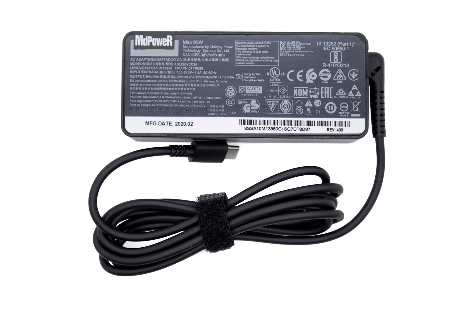 Original 65W 20V 3.25A Type C AC Adapter Laptop Charger for Lenovo ThinkPad YOGA 720-13 YOGA730/C740/910/920/930/C940