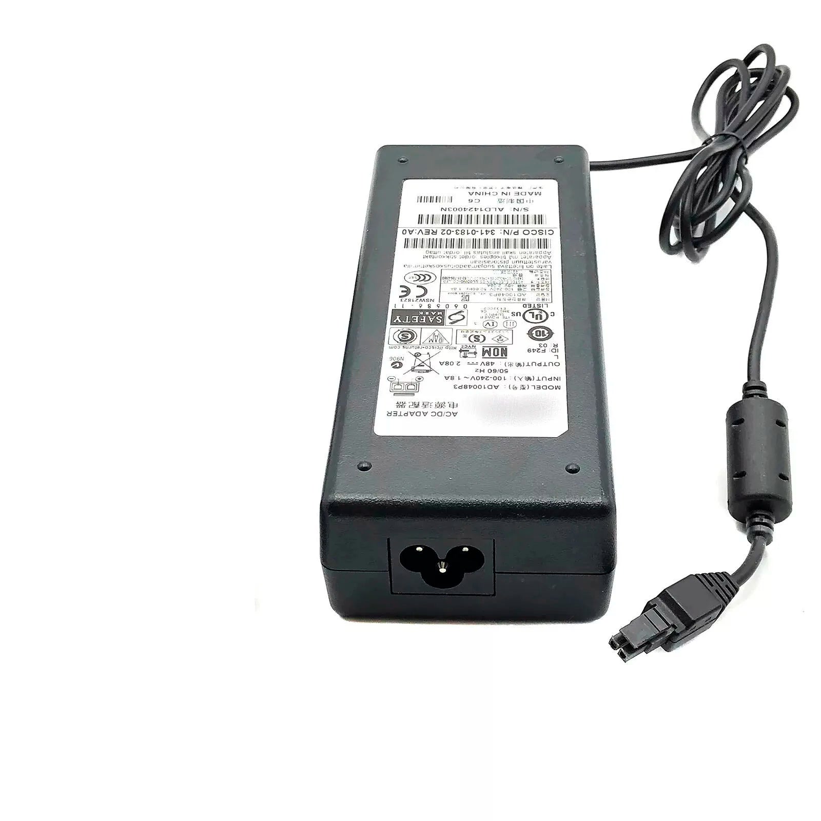 Used Genuine AD10048P3 48V 2.08A AC Adapter Charger For CISCO ASA5505 Wlc2106 Wlc2112 Firewall Power Supply 341-0183-PWR-5505