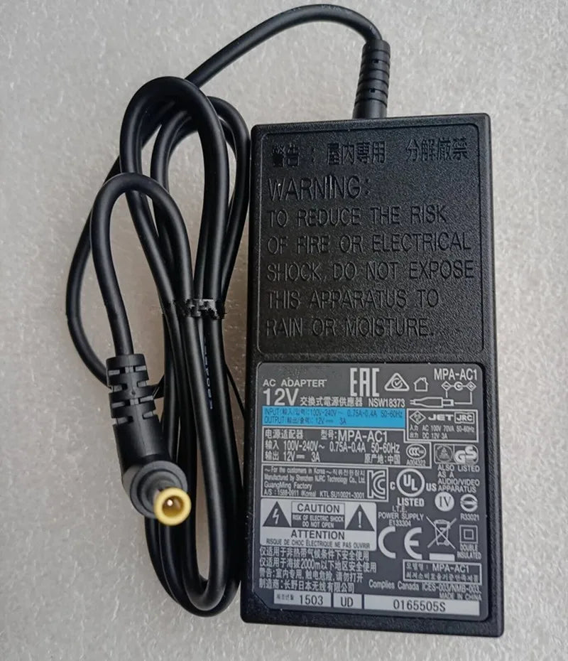 Original 12V 3A 36W AC Adapter Charger for Sony BRC-H700 MPA-AC1 EVI-D70P EVI-D100P BRC-300P Vedio Camera Power Supply ADP-36NH