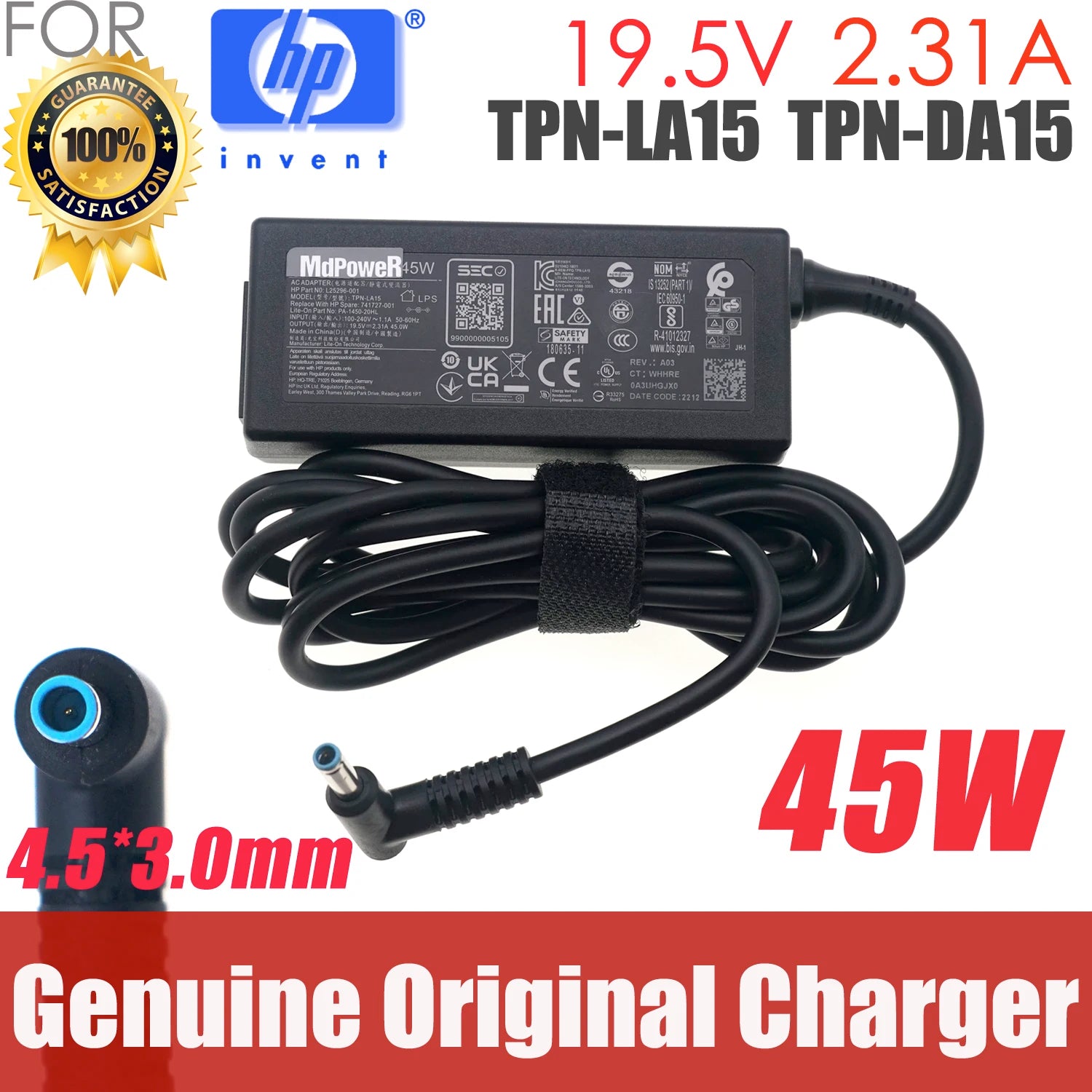 Genuine HSTNN-CA40 TPN-LA15 TPN-CA14 L25296-001 For HP ENVY 19.5V 2.31A 45W x360 AC adapter power Charger 740015-003 TPN-DA16