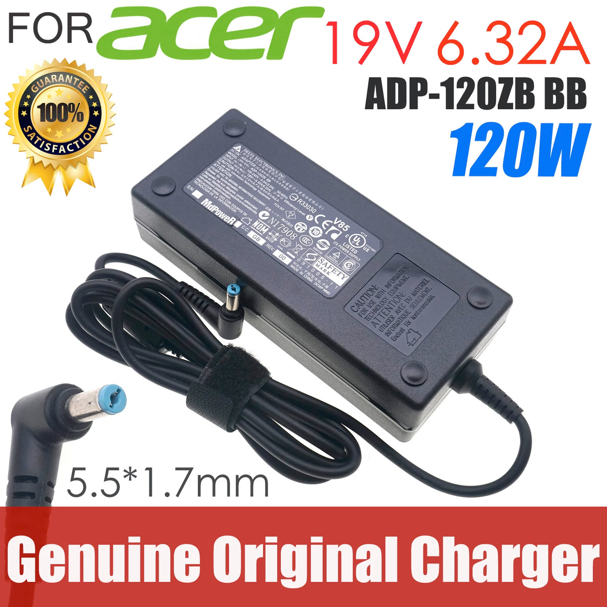 Original For ACER 19V 6.32A ADP-120ZB BB 120W laptop supply power AC adapter charger 7745G A120A003L A11-120P1A PA-1121-16
