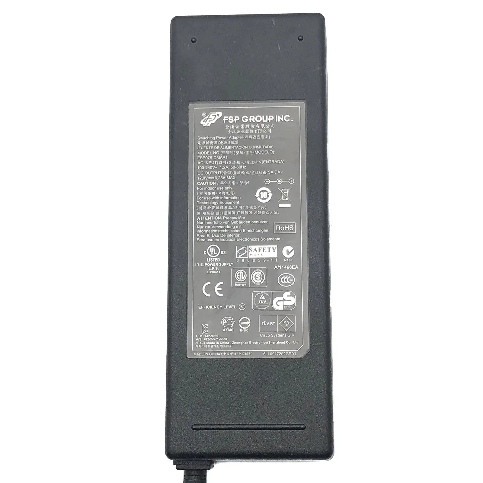 Genuine FSP FSP075-DMAA1 FSP075-DIBAN2 12V 6.25A 75W AC Adapter For Polycom G500 GROUP SERIES 500 VIDEO CONFERENCE Power Supply