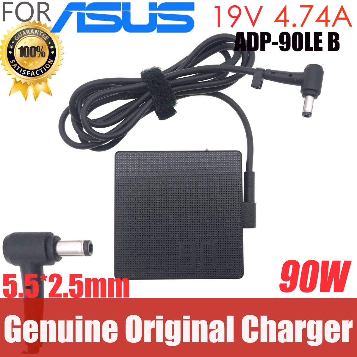 Genuine For ASUS Laptop Charger AC /DC Power Adapter A19-090P2A ADP-90LE B 19V 4.74A 90W 5.5*2.5mm
