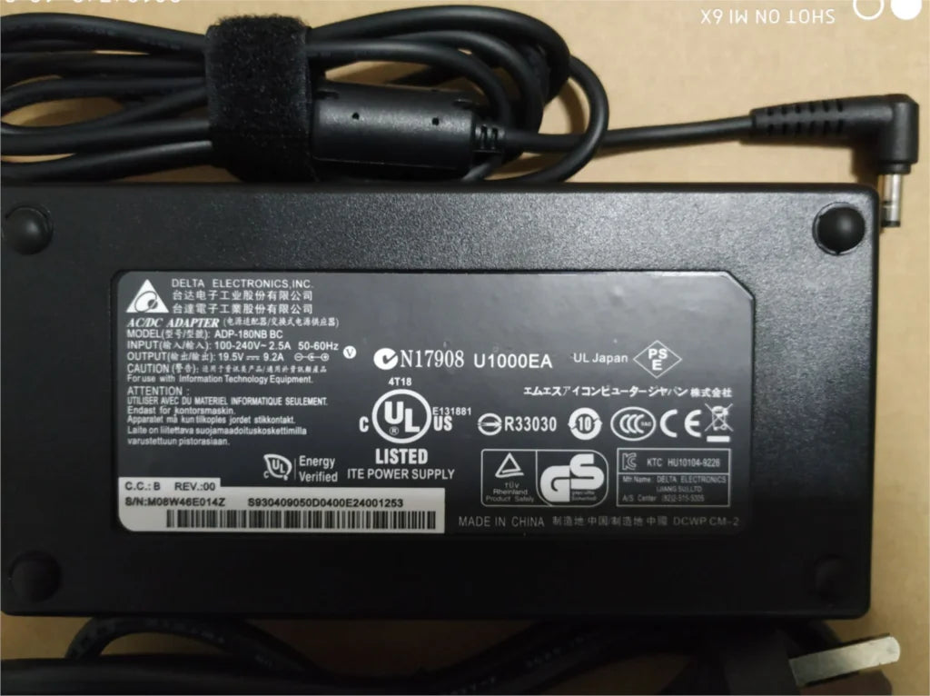 Genuine ADP-180NB BC 19.5V 9.2A 180W AC Adapter For Laptop Charger MSI GT70 2OC-059US GX70 3CC-097AU GT60 2PE-1055CN 5.5x2.5mm