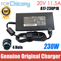 Genuine Chicony A17-230P1B 20V 11.5A 230W AC Adapter Charger For CLEVO P751DM-G P751ZM P750DM-G Power Supply 4 Pin Female Plug
